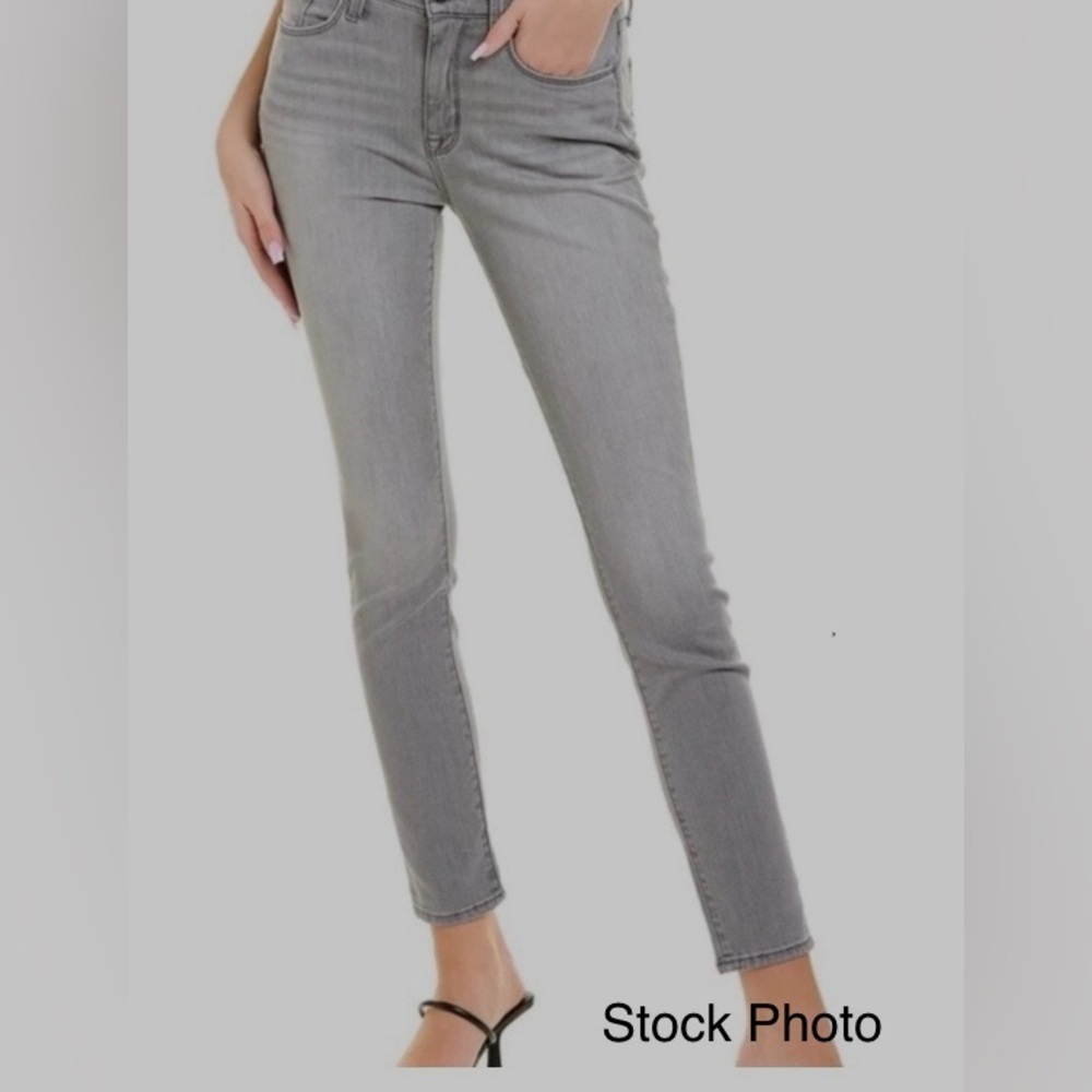 Hudson “Blair” Dark Gray High Rise Super Skinny Ankle Jeans • EUC • Size 27 - Picture 3 of 11